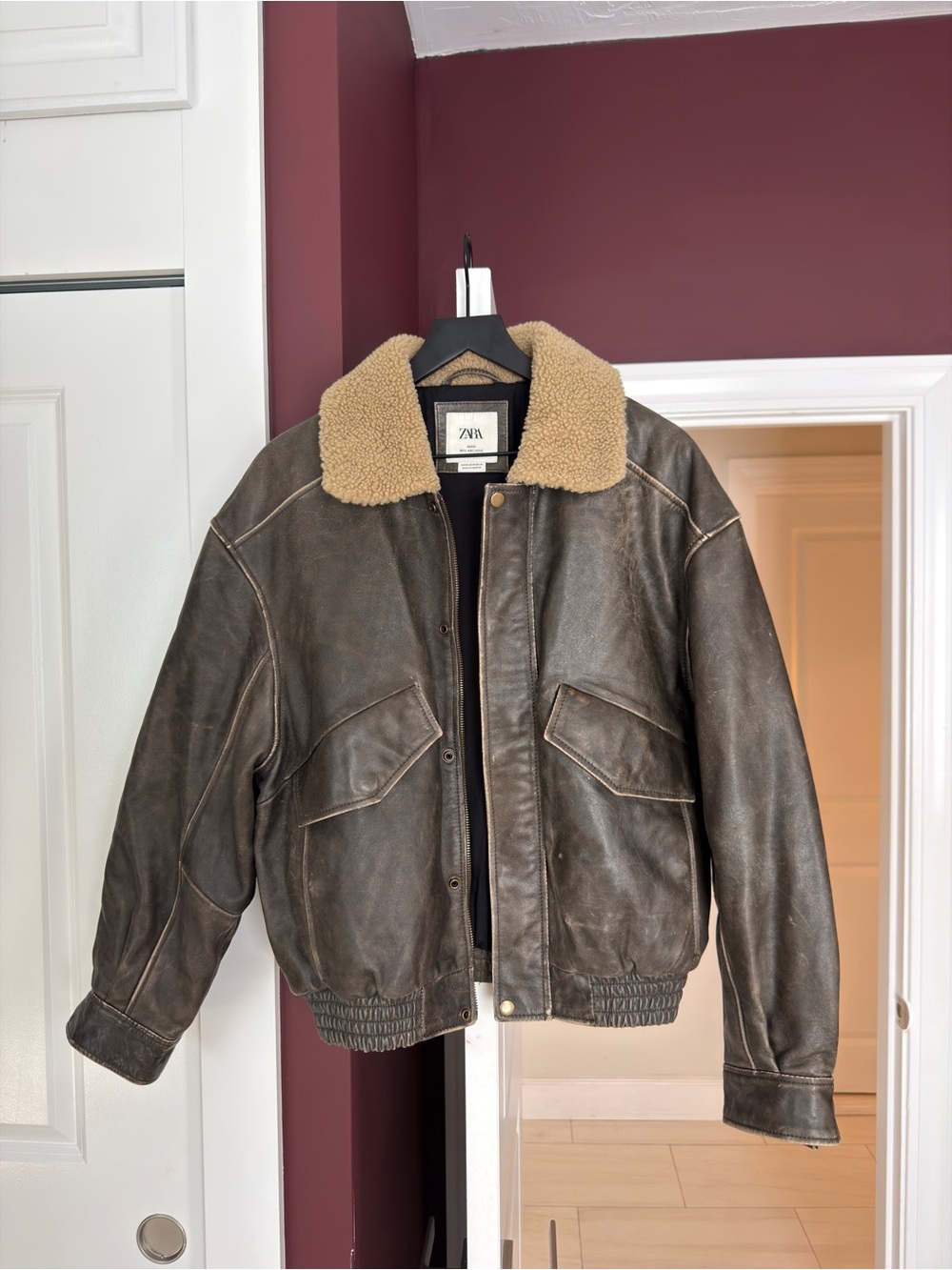 NWOT ZARA LIMITED EDITION MATCHING COLLAR LEATHER JACKET